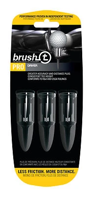 Brush-t Golf Tees Driver -3 pack Blister - Black