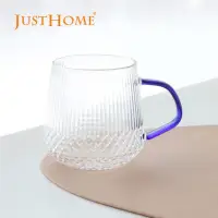 在飛比找momo購物網優惠-【Just Home】菱格紋線條耐熱玻璃馬克杯420ml 深