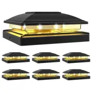 Solar Post Cap Light Outdoor 6pack, Waterproof Fence - Deck Cap Light for 4x4...