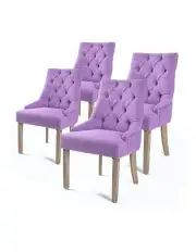 [La Bella] 4 Set French Provincial Dining Chair in Violet