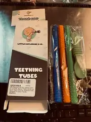 LITTLE EXPLORERS & CO. Hollow Teething Tubes 6-12 MNTHS, 4 PK SiliconeTeethers