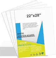 25 Pcs 22" x 28" Poster Board White Poster Paper Bulk, ROOKEA 250 GSM Thickness Vision Boards Smart Poster Board for School Arts Craft Projects Presentations Drawing Scrapbooking Blank Graphic Display