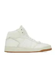 Saint Laurent Round Toe Lace-Up Sneakers 36 White