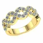 Genuine 1.40Ct Round Cut Diamond Women's Circular Half Eternity Band 10k Gold