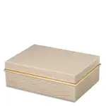 Aerin Classic Croc Embossed Leather Small Box in Fawn