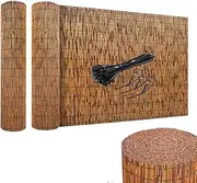 Bamboo Screening, Outdoor Privacy Fence, Fence Roll,Natural Reed Fencing, Hand-Woven,Pool Plant Fence, Yard, Garden, Balcony, Animal Barriers, Home Decorations(1.4x20m/4.6x65.6ft)