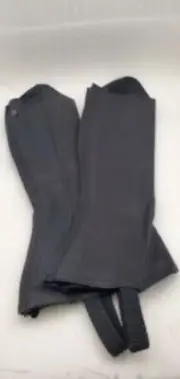 ProChaps Competition Half Chaps Sizes XXS,XS,S,M,L,XL,XXL Black Washable Leathr