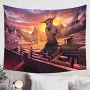 Ancient Fantasy Temple and City Tapestry