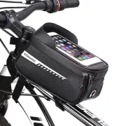 RZAHUAHU Bicycle Bag Frame Front Tube Cycling Bike Phone Mount Bag Waterproof Phone Case Holder 6.5 Inches Touchscreen B