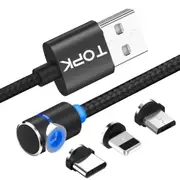 Type-C + Micro USB 90 Degree Elbow Magnetic Charging Cable