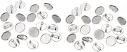 [TEHAUX] 40 Pcs Settings Brooch Accessories Name Badges Lapel Pin Stainless Steel Tray Metal Bar Brooch Trays Metal Bar Pins DIY Accessories Breastpin Safety Trays Badge Trays Name Silver
