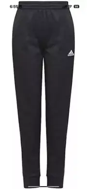 Adidas Boy's Black White Three Stripe Active Pants Size Medium 10 - 12 NWT