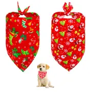 2pcs Dog Bandana Christmas Classic Triangle Scarf Pet Bibs Holiday Accessories Decoration for Cats Dogs-Style 5 and Style 6