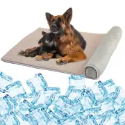 Dog Cooling Mat Ice Silk Self Cooling Bed with Pillow for Medium Large Dogs Cats