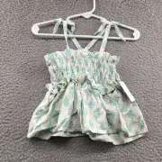 Jessica Simpson Babies' Smocked Top Aqua Leaf 18M