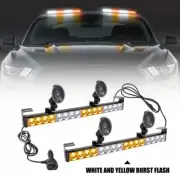 LED Amber/White Traffic Advisor Emergency Strobe Warning Hazard Windshield Light