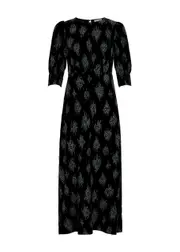Rixo Lucile Glittered Velvet Midi Dress - Black - 14 (UK14 / L) 14 (UK14 / L)