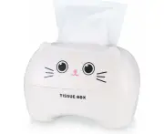 Tissue Box, Wet Wipes Storage Box, Cosmetic Tissue Dispenser, Towel Box Holder-White