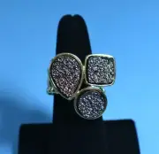 Geometric Shapes Goldtone Stretch Ring by AVON - One Size NEW - NO Box