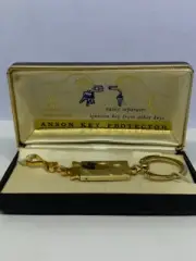 Vintage! Anson Lock Key Protector Gold tone Key Chain Fob ~NEW in Original Box