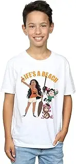 [Absolute Cult] Disney Boys Wreck It Ralph Moana And Vanellope T-Shirt White 7-8 Years