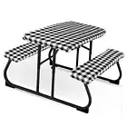 3 Pieces Picnic Table Cover for Kids with Bench Covers Fitted Tablecloth Cover