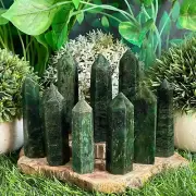 Emerald Crystal Point Tower Spiritual Quartz Healing Obelisk Mineral Home Decor
