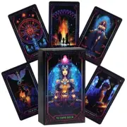 Tarot 78 Cards Deck Inspired Neon High Quality Divination Board Game Collectible