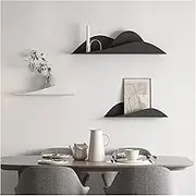 Wall Shelf Metal Floating Shelves Wall Decor, Wall Mounted Storage Shelf Rack Home Decorations Art for Bedroom Living Room Kitchen Bathroom Entrance, Set of 3 Shelves Floating