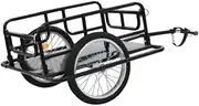 Bicycle Cargo Wagon Trailer, Outdoor Wagon Carrier, with Connector, Iron Plates and Steel Pipes, 2 Pieces 15 inch Wheels