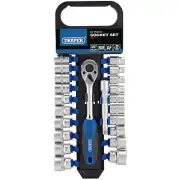 Draper Metric AF Socket & Ratchet Set 3/8"D 22pc 10 to 22mm & 1/4" to 7/8" 16373