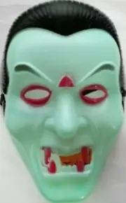 Halloween Horror Vampire Face Mask Neon Green Black Red One Size
