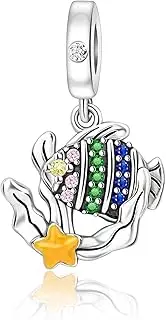[Famuan] Jewelry Ocean Charms 925 Sterling Silver Sea Penguins Turtle Pearls Coconut Trees Anchors Pendant Beads for Women fit Bracelets Summer Birthday Christmas for Granddaughters