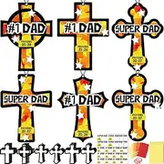 36PCS Fathers Day Crafts Bulk: Father's Religious Paper Suncatchers, Christian Sunday School Classroom Activity DIY Kits Gifts Decorations, Window Stained Glass Effect Art Supplies