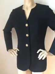 NWT St John Knit jacket size 14 black santana knit