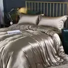 Summer Washed Real Silk Bedding Quilt Duvet Cover Pillowcases Sheet Set Ice Silk