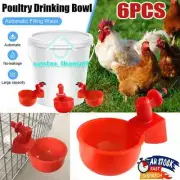6x Automatic Chicken Water Cup Waterer Poultry Drinking Bowl Feeder Drinker ZV