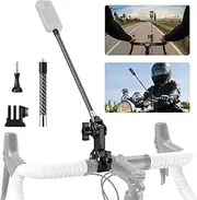 Bike Motorcycle Handlebar Mount for Insta360, Third-Person Bicycle Handlebar Selfie Stick Clamp Mount with 360°Rotation Compatible with Insta360 X5 X4 X3 X2,GoPro13 12 Perfect for Shooting Bike Video