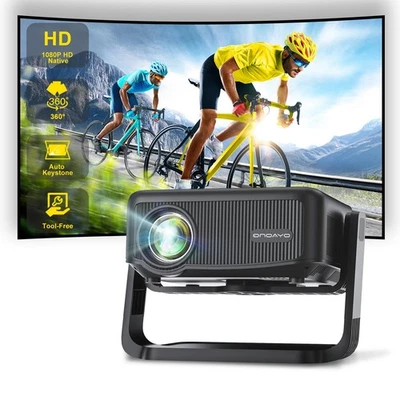 [360°Adjustable Stand] Mini Projector with WiFi and Bluetooth: Electric Focus...