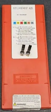 2pc Sandvik Coromant N151.2 A187-40-5P 4225 Inserts .187" Radius Grooving