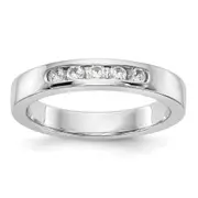 0.25ct. CZ Solid Real 14K White Gold 5-Stone Channel Wedding Band Ring