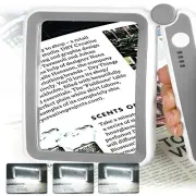 Large Magnifying Glass With Light Rechargeable LED Page Magnifier For Reading