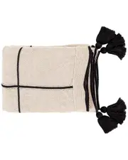 Surya Beige Fleck Solid & Border Throw