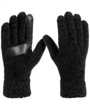 Isotoner Signature Chenille Cable-Knit Gloves Women's One Size Black Pull On