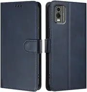 Compatible with Nokia C31 4G PU Leather Phone Cover,Compatible with Nokia C31 4G Card Slots Flip Stand Wallet Case Blue