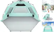 XX-Large Pop Up Beach Tent Sun Shelter for 5-6 Person Portable Sun Light Green