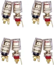 8 Pack 4mm Pin Banana Plug, Audio Speaker Double Screw Locking Cable Connector