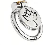 Chastity Cage Inverted Chastity Devices for Men Metal Sissy Flat Chastity Lock Adjustable Snap Ring/Closure Ring SM Sex Toys with Invisible Lock to Prevent Erection Bondage for Male