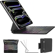 AUSDOM iPad Pro 13-inch Case 2024 with Keyboard (M4), Wireless Magnetic Floating Backlit Rechargeable Keyboard Case with Multi-Touch Trackpad and Pencil Holder for iPad Pro 13-inch (M4, 2024), Black