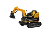 2 in 1 Kids Excavator Bulldozer Toy Ride On Car Remote Control Pedal Digger Tractor Vehicle 360 Degree Rotating 12V 12AH Battery